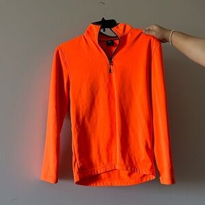 Neon Orange Fleece Quarterzip - Great Condition- Size Small
